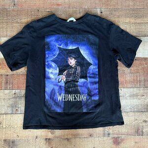 Wednesday Addams Graphic T-Shirt By H&M Black girl's XL Cotton Short Sleeve